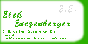 elek enczenberger business card